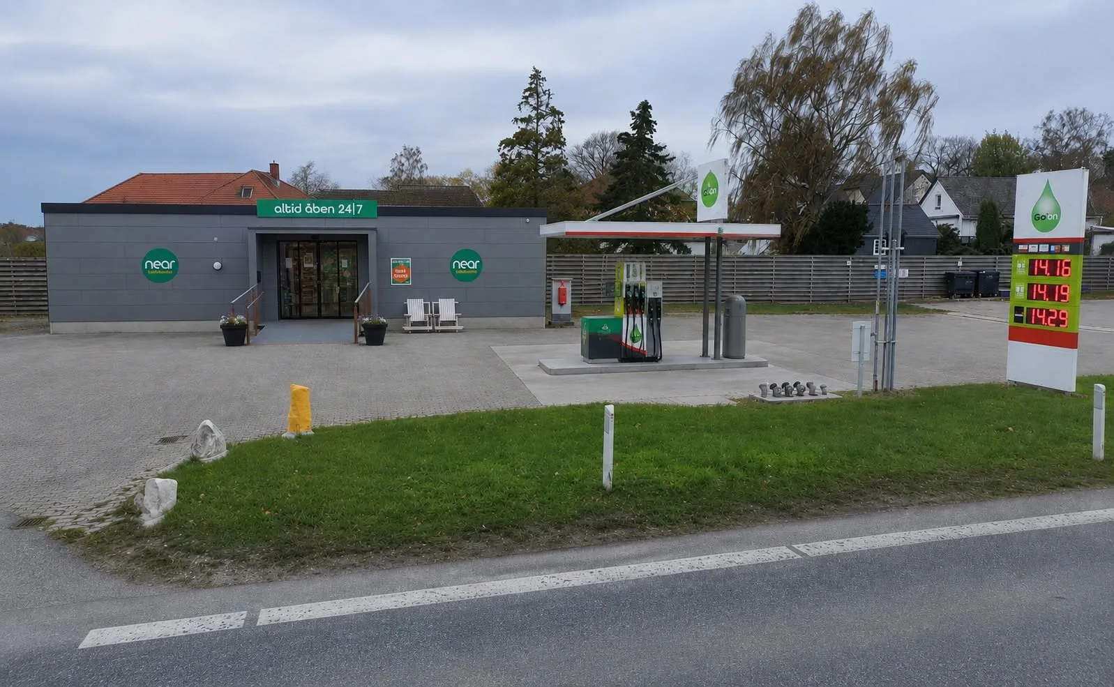 Den kommende selvbetjeningsbutik og tankstation i Sandager